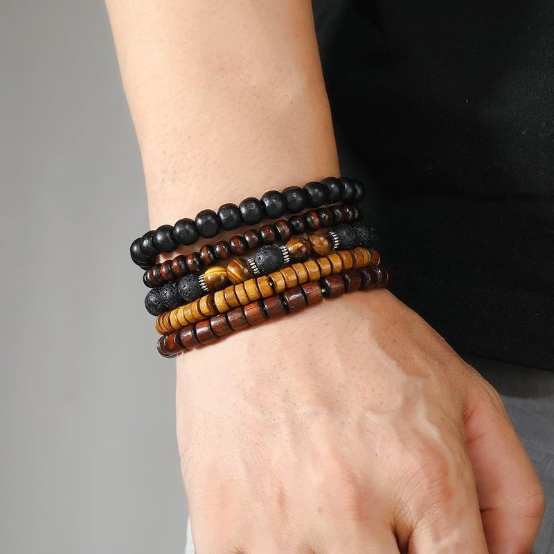 JAVMOO Gothic Bracelet Adjustable Punk Braided Leather Multilayer Grunge Set Bracelets Emo Metal Cuff Wrap Bangles Meaningful Gift - Image 5
